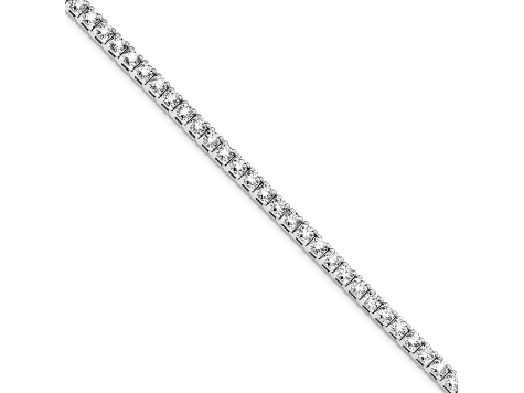 Rhodium Over 14K White Gold 9.00 ct. Near Colorless Moissanite 4 Prong Tennis Bracelet