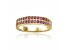 Ruby 14K Yellow Gold Over Sterling Silver Double Row Eternity Band Ring, 0.75ctw