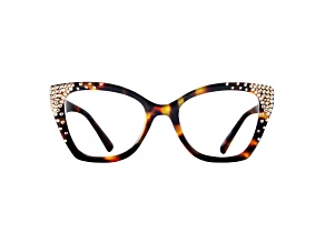 Brown Crystal Square Frame Reading Glasses. Strength 3.00