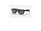 Ray-Ban New Wayfarer Rubber Black/Polarized Green 55 mm Sunglasses RB2132 622/58