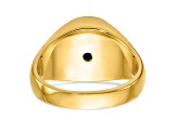10K Yellow Gold Men's Grooved Onyx Blue Lodge Master Masonic Ring