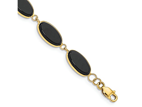 14k Yellow Gold Onyx Bracelet