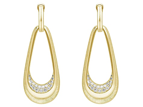 Judith Ripka 1.40ctw Bella Luce® Diamond Simulant 14k Gold Clad Statement Dangle Earrings