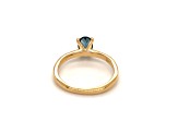 Oval London Blue Topaz 14K Yellow Gold Over Sterling Silver Ring 0.87ctw