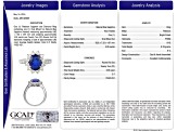 Oval Blue Sapphire and White Diamond Platinum Ring. 4.21 CTW