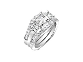 White Cubic Zirconia Platinum Over Sterling Silver Ring 3.51ctw