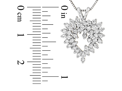 0.65ctw Diamond Heart Pendant with chain in 14k White Gold