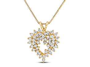0.65ctw Diamond Heart Pendant with chain in 14k Yellow Gold