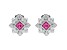 Judith Ripka 0.85ctw Lab Ruby and 0.50ctw Bella Luce® Rhodium Over Sterling Silver Stud Earrings