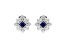 Judith Ripka 0.85ctw Lab Blue Sapphire and 0.50ctw Bella Luce® Sterling Silver Stud Earrings