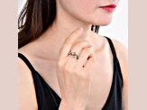 Square Citrine with White Topaz Accents Sterling Silver Ring, 0.93ctw