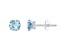 5mm Round Aquamarine Rhodium Over 10k White Gold Stud Earrings