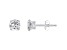 5mm Round White Topaz Rhodium Over 10k White Gold Stud Earrings