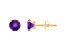 5mm Round Amethyst 10k Yellow Gold Stud Earrings