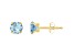 5mm Round Aquamarine 10k Yellow Gold Stud Earrings