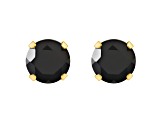 5mm Round Black Onyx 10k Yellow Gold Stud Earrings