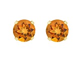 5mm Round Citrine 10k Yellow Gold Stud Earrings