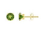5mm Round Peridot 10k Yellow Gold Stud Earrings