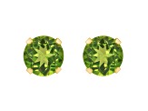 5mm Round Peridot 10k Yellow Gold Stud Earrings