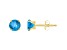 5mm Round Blue Topaz 10k Yellow Gold Stud Earrings