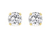 5mm Round White Topaz 10k Yellow Gold Stud Earrings