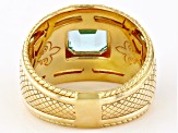 Judith Ripka Paraiba Bella Luce® Tourmaline Simulant 14K Gold Clad Textured Cocktail Ring