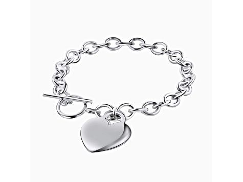 Silver Heart Bracelet Size - 7.5 Inches
