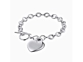 Silver Heart Bracelet Size - 7.5 Inches