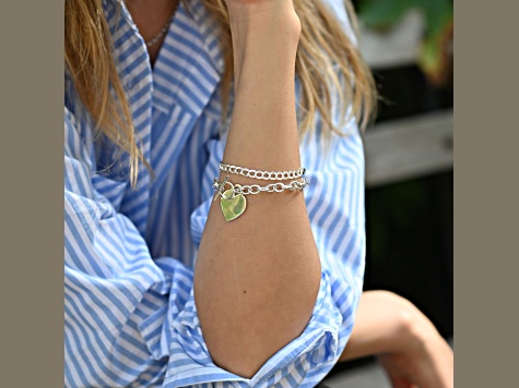 Silver Heart Bracelet Size - 7.5 Inches