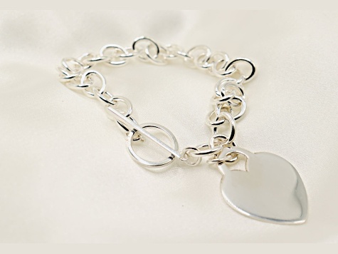 Silver Heart Bracelet Size - 7.5 Inches