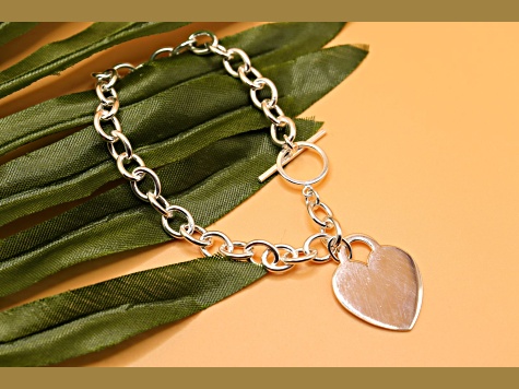 Silver Heart Bracelet Size - 7.5 Inches