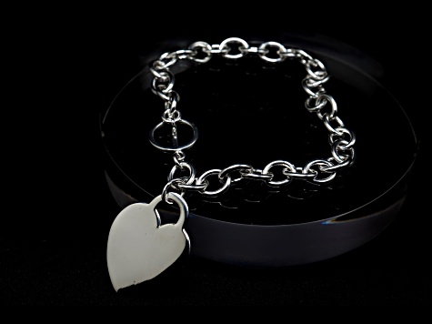 Silver Heart Bracelet Size - 7.5 Inches