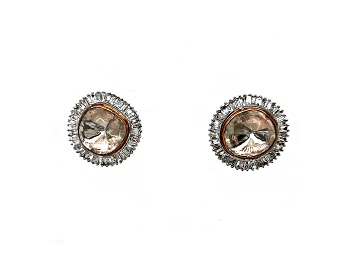 Picture of 1.94 Ctw Diamond Slice and 1.70 Ctw White Diamond Earring in 18K YG
