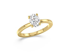 Oval White Lab Grown Diamond Ring 14k Yellow Gold 1.00ctw.