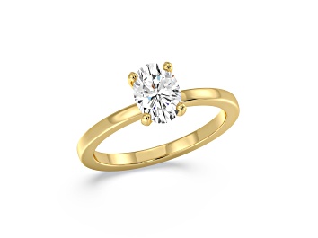 Picture of Oval White Lab Grown Diamond Ring 14k Yellow Gold 1.00ctw.