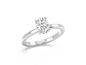 Oval White Lab Grown Diamond Ring 14k White Gold 1.50ctw.