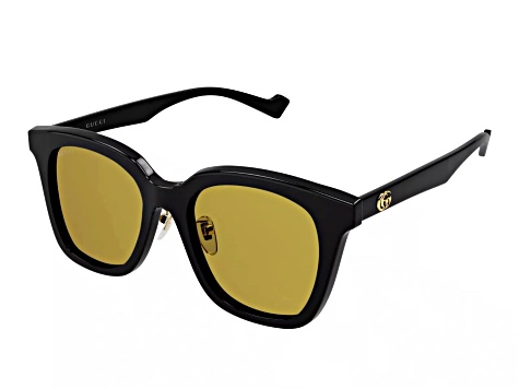 Gucci Black Frame / Yellow Lens Sunglasses - 16CZKA | JTV