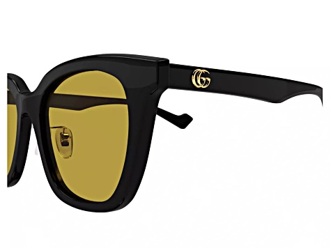 Gucci Black Frame / Yellow Lens Sunglasses - 16CZKA | JTV display picture 1