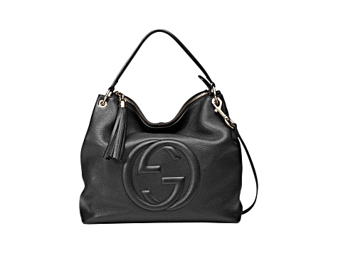 Gucci Black GG Disco Soho Leather Convertible Hobo Shoulder Bag 16D0BA JTV