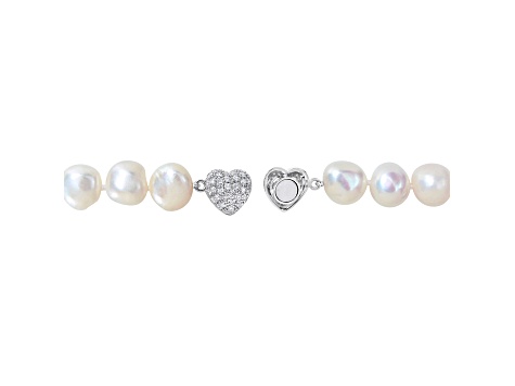 11-12MM Freshwater Cultured Pearl Strand with Heart Magnetic Clasp