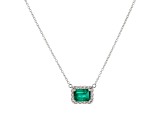 0.25ctw Emerald and Diamond Pendant in 14k White Gold