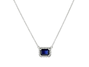 0.25ctw Sapphire and Diamond Pendant in 14k White Gold