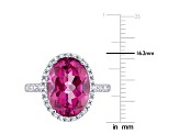 7.50ctw Pink And White Topaz 14k White Gold Ring