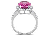 7.50ctw Pink And White Topaz 14k White Gold Ring