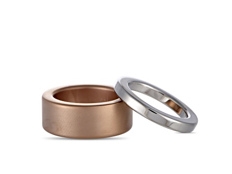 Calvin Klein "Satisfaction" Rose Gold Tone Stainless Steel Rings Set