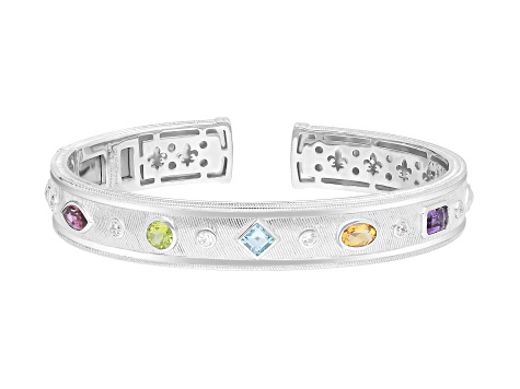 Judith Ripka Multi-Gemstone and Bella Luce® Rhodium Over Sterling ...