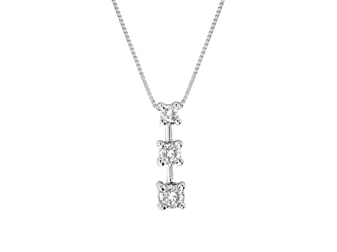 0.75ctw Diamond 3 Stone Pendant 14k White Gold