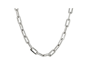 Judith Ripka Rhodium Over Sterling Silver Thin Paperclip Chain Necklace