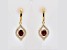 .84ctw Oval Garnet and Cubic Zirconia 14K Yellow Gold Over Sterling Silver Earrings