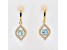 .80ctw Oval Sky Blue Topaz and Cubic Zirconia 14K Yellow Gold Over Sterling Silver Earrings